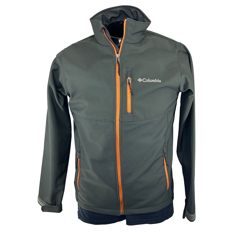 Columbia Softshell Jacket Mens Medium Green Orange Ascender WM6044 Full Zip